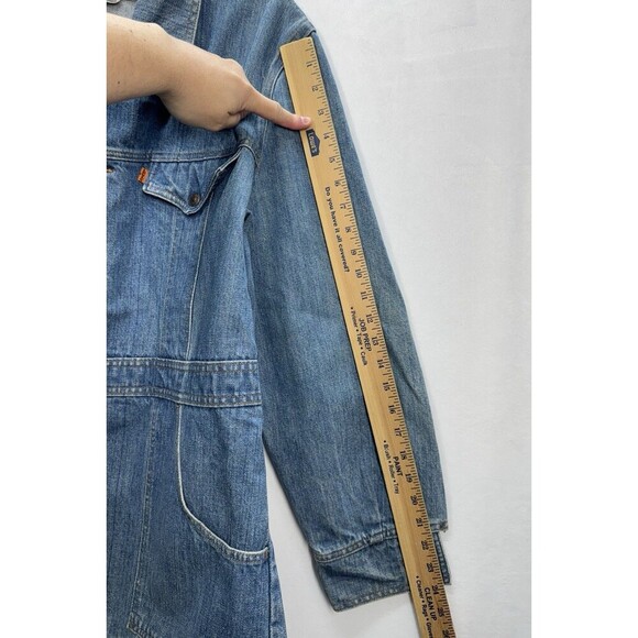 Vintage 70s Levis Orange Tab Denim Jacket Men’s XL Jean Chore Coat Split Tail - Picture 6 of 16